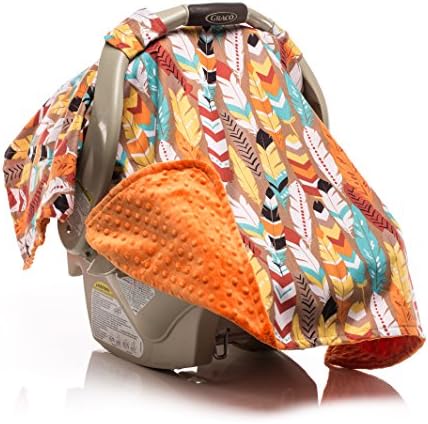 Elonka Nichole Baby Boy Car Seat Canopy, Feather Rust Native