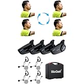 Maxquall 2~8 Person Referee Headset, Ref Communication System for Football Soccer Handball Fishing ATV (4S8 Pro(Model 1 Overhook Earphone))