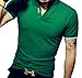 LOGEEYAR Mens Short-Sleeve Slim Fit Cotton Pique Polo Shirt,Medium,1-green