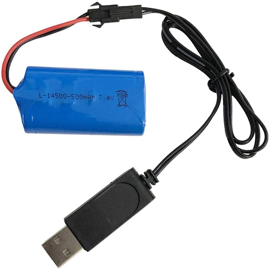 XuBa Upgraded 7.4V 500Mah 15C 2S Battery Sm Plug + Usb Charging Cable For Fy001 Fy002 Fy003 Rc Car Birthday Gift For Kids