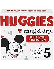 HUGGIES Diapers Size 5 - Huggies Snug & Dry Disposable Baby HUGGIES Diapers, 132ct, One Month Supply