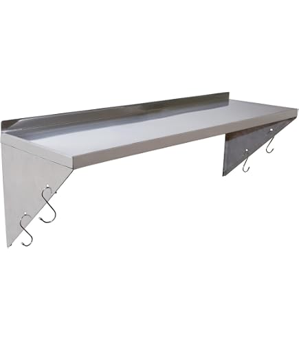 DUDSOEHO Stainless Steel Wall Shelf 12x24 Inches - 250 Lb Capacity, Floating Shelving