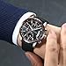 Watches Mens Sports Chronograph Waterproof Analog Quartz Watch with Black Leather Band Fashion Watch Women Watches