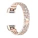 bayite Metal Bands Compatible Fitbit Charge 2, Replacement Accessories Bracelet Rhinestone Bling, Rose Gold