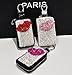Bestbling Bling Bling Car Key Holder 3D Handmade Leather Auto Key Case Car Key Gourd Leather Holder Cover Case with Luxury Bling Crystal Diamond Rhinestones (Lips Red)