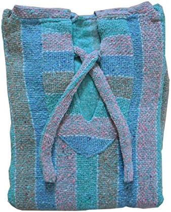 Classic Mexican Baja Pullover Hoodie Pastel Teal and Pink Large by Onsale Merchandise