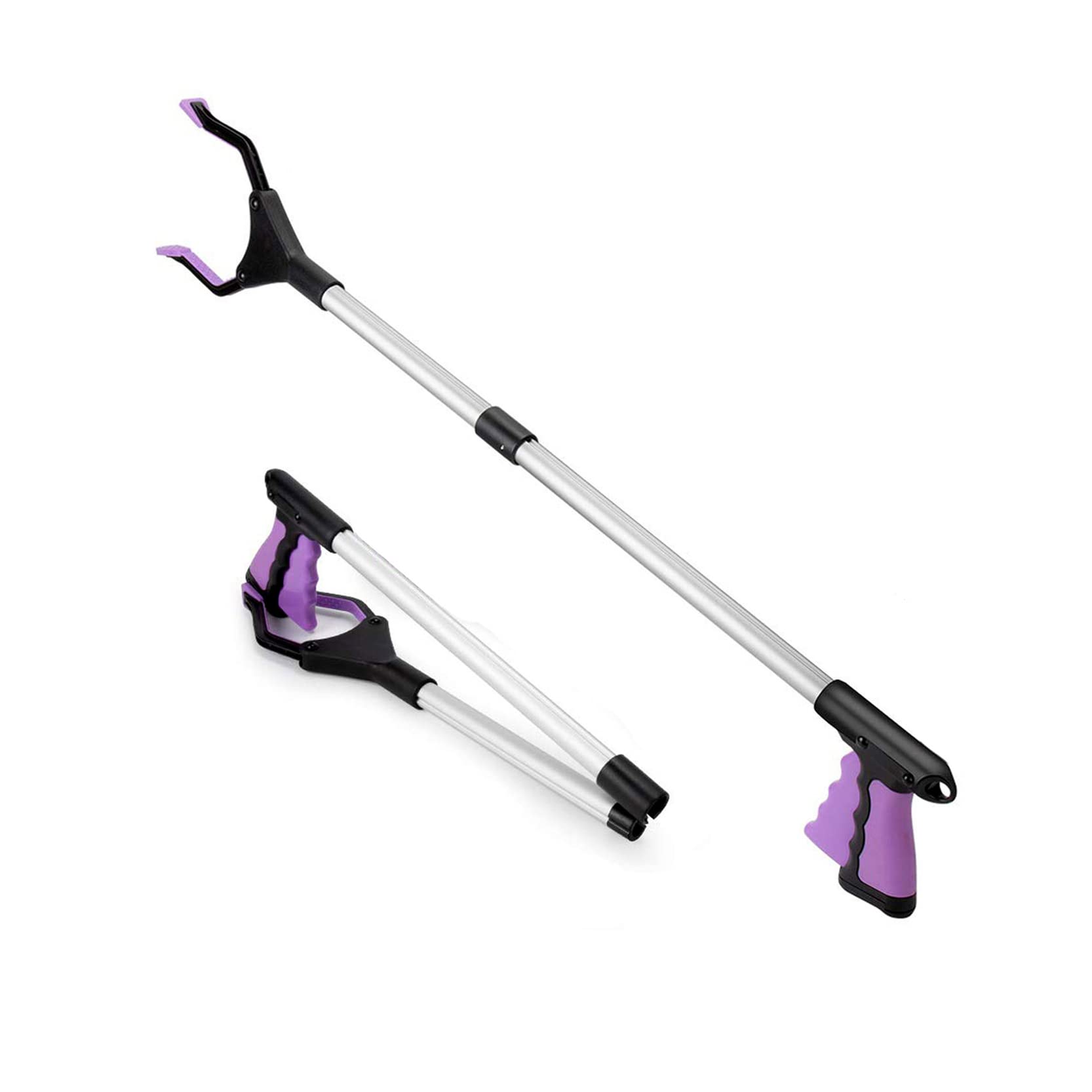 KY-Tech Litter Picker Grabber Stick for Children, 26inch Foldable Litter Pickers Helping Hand Grabbers for Disabled, Long Arm Rotating 360 Degree Reaching Aids (26" Purple)