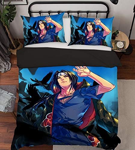 3D Naruto 96 Japan Anime Game Summer Bedding Pillowcases Quilt Duvet Cover Set Single Queen King | 3D Photo Bedding, AJ US Zoe (Twin)