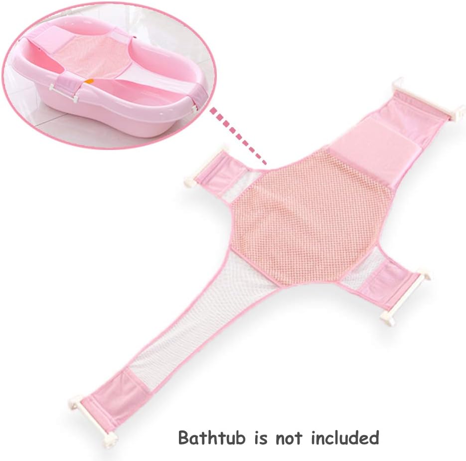 Synthiiz Bathtub Sling, Newborn Baby Bath Seat Support Net, Premium Bathtub Sling Shower Mesh Bathing Cradle Rings for Tub