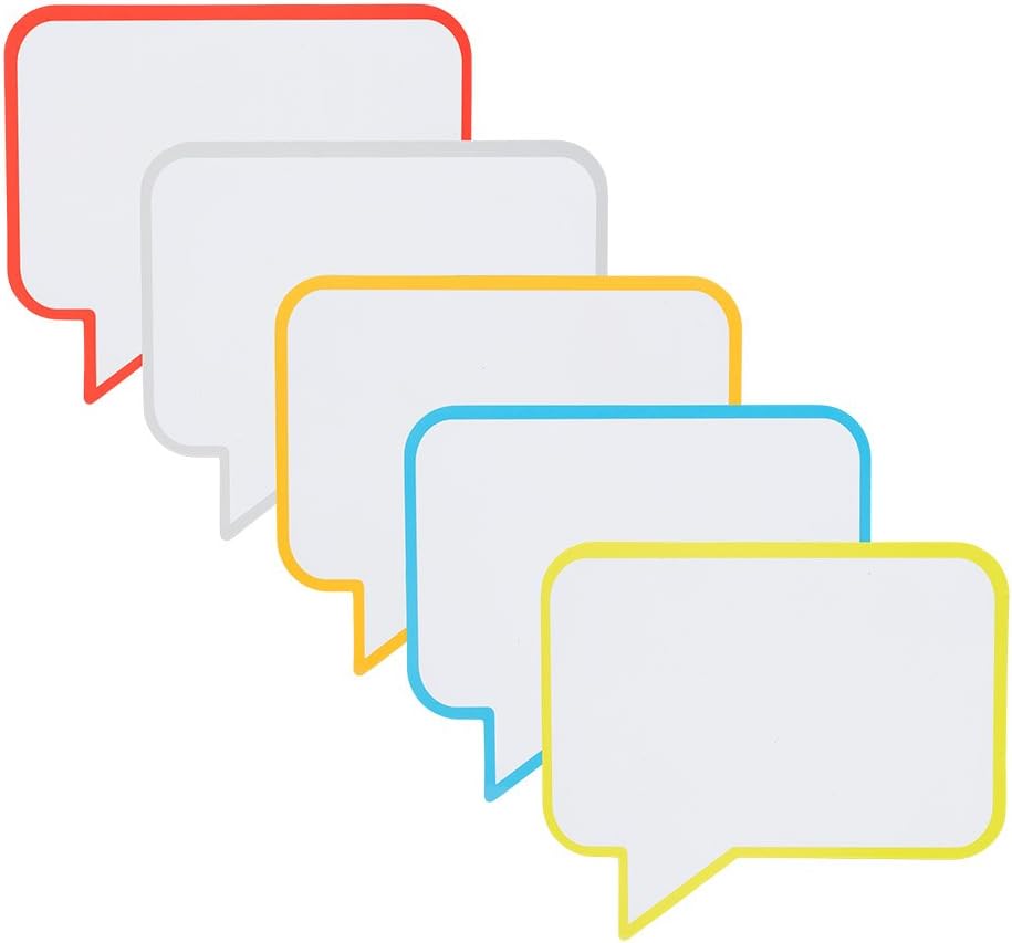 Speech Bubble Magnets or Magnetic Speech Balloons 6 x 5 Inch, Pack of 5, Dry Erase Magnets, Can be Used for Agile Scrum