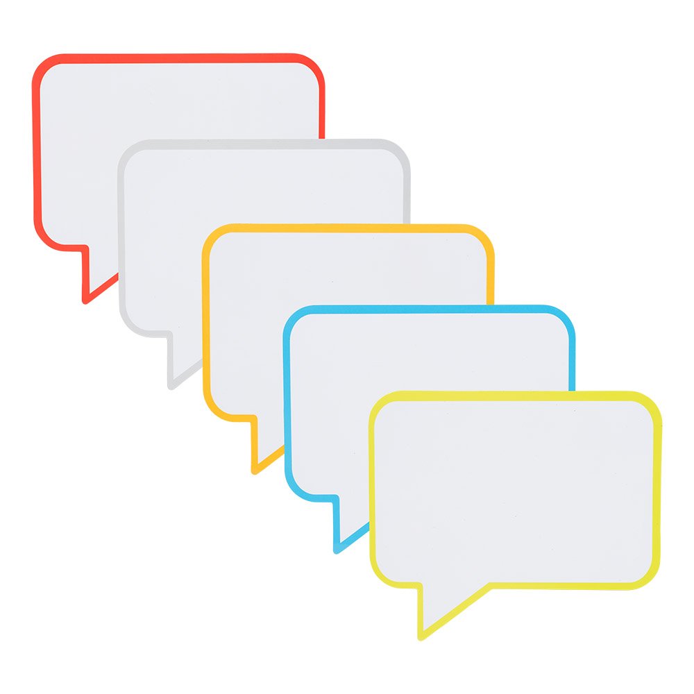 Speech Bubble Magnets or Magnetic Speech Balloons 6 x 5 Inch - Pack of 5 - Dry Erase Magnets - Can be Used for Agile, Scrum, Kanban or Lean - Easily to Clean and Reuse