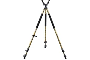 Trakiom Shooting Tripods for Rifles with 360° V Yoke Rest, 31.5" - 74" Shooting Sticks for Hunting, Lever Lock, Lightweight Aluminum, High Density Foam Handle and Spike Feet