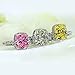 QIAOYING Ring 18k White Gold Gp Pink Austria Swarovski Crystal Lady Bridal Wedding Engagement