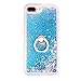 iPhone 7/8 Plus Case Girls with Stand,iPhone 8 Plus Clear Waterfall Case Ultra Thin Slim Bling Glitter Sparkle Quicksand Soft Case Cover with Ring Stand for Apple iPhone 7 Plus / iPhone 8 Plus (Blue)