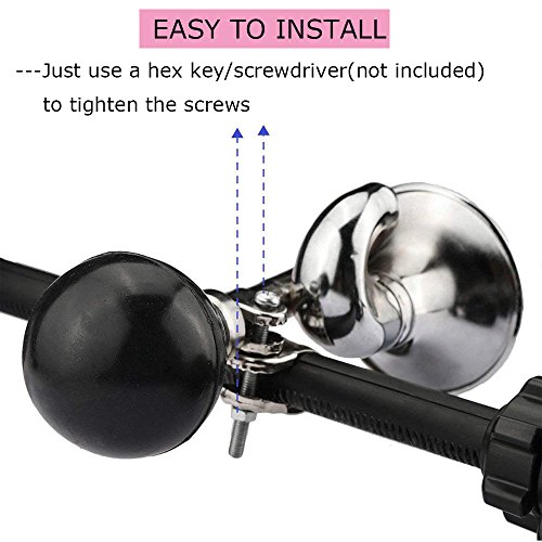 ezyoutdoor Cycling Bugle Bike Horn Aluminum Alloy Bicycle Bell Bicycle Horns Classic Clown Bugle Horn Metal Bike Bugle Trumpet Air Horn Mounting Bracket Vintage Metal Twist Loudspeaker Bike Bell