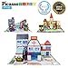 PicassoTiles 3-in-1 Theme Set School Hospital Police Station Magnet Self Adhesive Backing Stick-On Sheet Combo w/Car Magnet Building Block Playset STEM Learning Construction Brain Development Kit