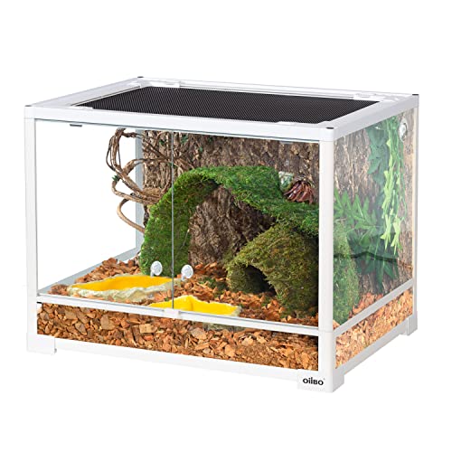 OIIBO 30 Gallon Reptile Tank, 24" x 18" x 18" Front Opening Reptile