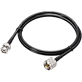 Eightwood UHF PL259 Male to BNC Male Cable RG58 Coax 3 Feet for CB Radio, Ham & Amateur Radio, SWR Meter