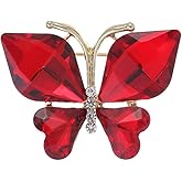 Rhinestone Butterfly Brooch Pin for Women Clear Crystal Insect Colorful Birthstone Cartoon Brooches Lapel Pins Dress Accessories Elegant Christmas Theme Party Animal Jewelry
