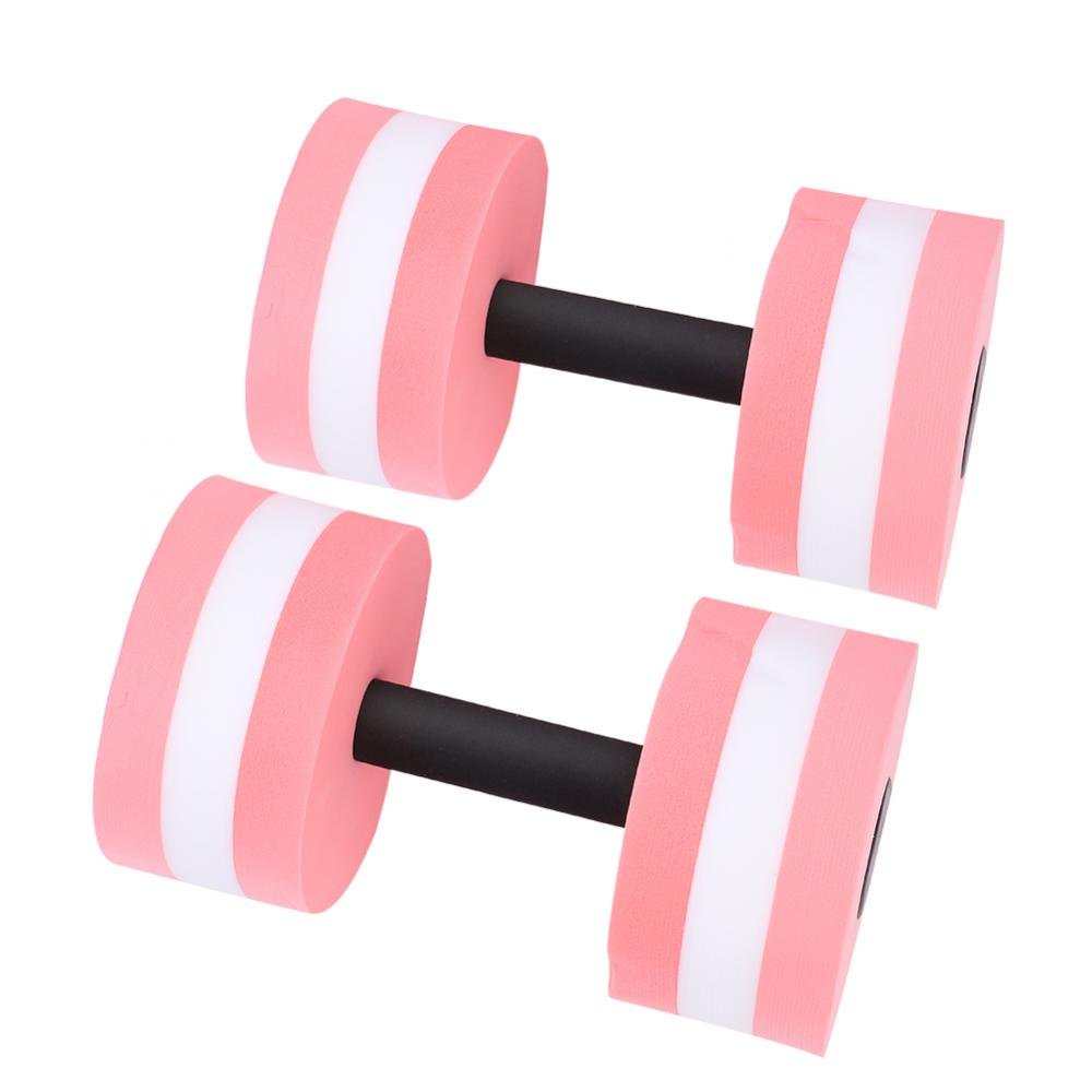 Water Dumbbell, 1 Pair Water Float Bodybuilding Training Fitness Yoga Dumbbell Barbell Aerobic Exercise Equipment(Pink)