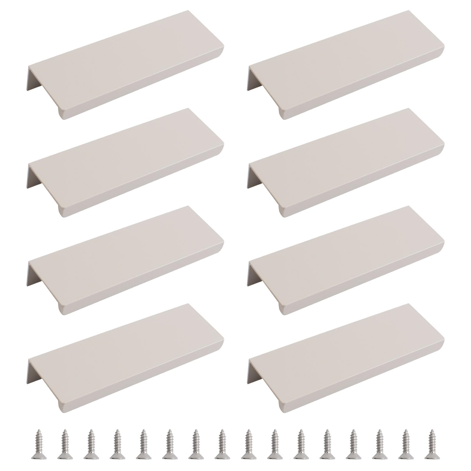 MOROBOR Finger Edge Pull, 8pcs Concealed Modern Style Drawer Handle, Right Angle Aluminum Alloy Invisible Wardrobe Handle for Cabinet Hardware Drawer,100mm/Cashmere Gray — image 1