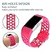 POY Replacement Bands Compatible for Fitbit Charge 2, Adjustable Breathable Wristbands with Air Holes Straps, Small Rose 1PC