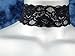 Twilight's Fancy Wide Floral Black Stretchy Elastic Lace Choker Necklace -- Size Small