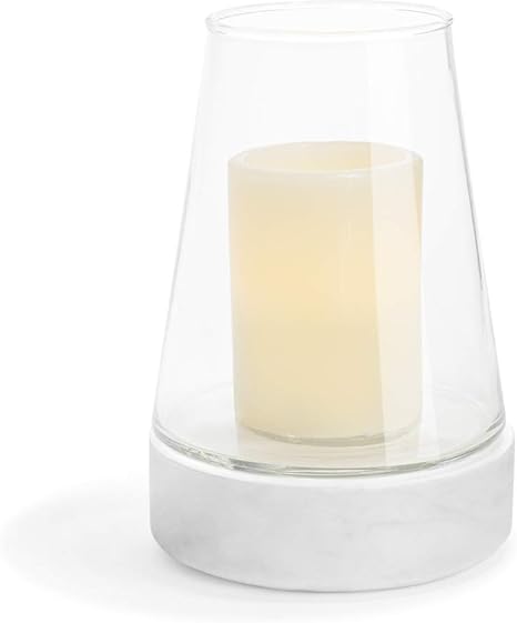 Amazon Com Glass Hurricane Candle Holder With Marble Base 7 5 Inch Height Modern Style For Wedding Centerpieces Housewarming Gift Or Home Decor Medium Fits Up To 3 Inch Diameter Pillar Candles Home