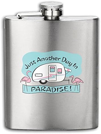 Paradise Camp Flamingo Stainless Steel Pocket Flagon Shot Flask Hip Flask Wine Pot 6OZ