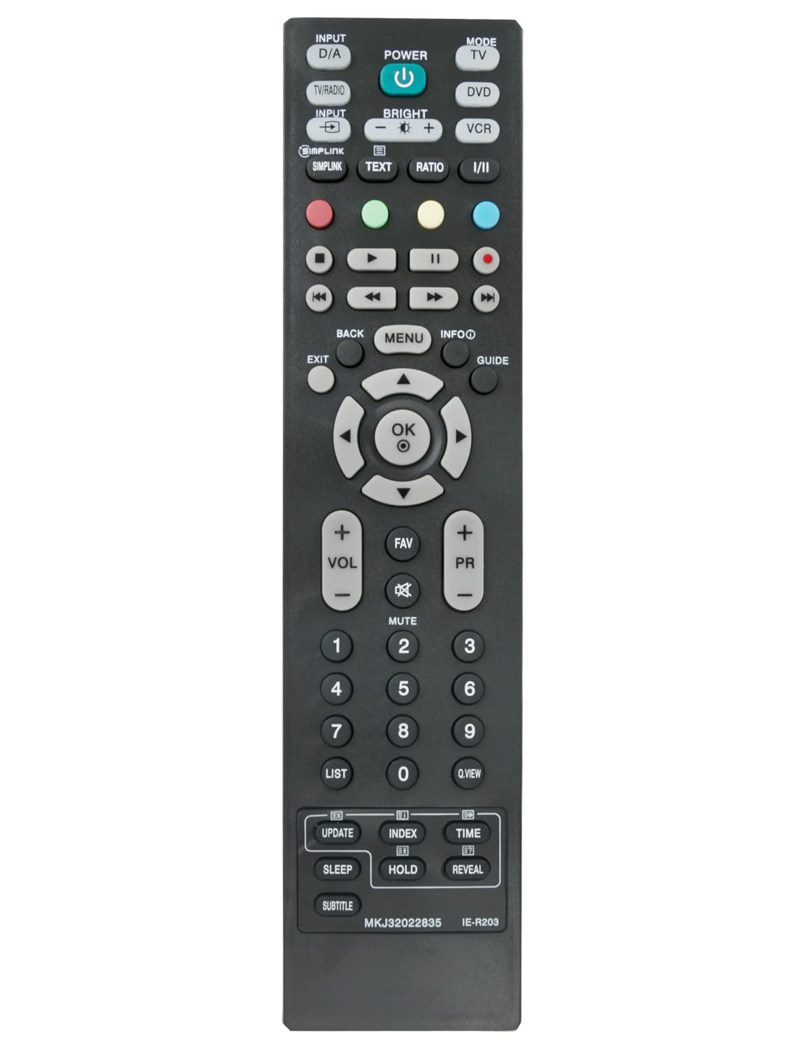 VINABTY Replacement Remote Fit for LG LCD TV 37LF65-ZC 37LF66-ZE 42LF65-ZC 42LF66-ZE 47LF65-ZC 47LF66-ZE 52LF65-ZC 52LF66-ZE 37LF75-ZD 37LF76-ZB 42LF75-ZD 42LF76-ZB MKJ32022835