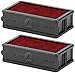 ExcelMark A1539 Self Inking Stamp Ink Refill - Red - Set of 2 Double Sided Pads