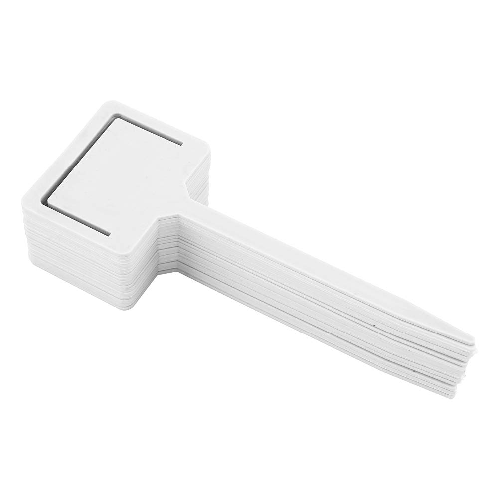 20Pcs Plastic Plant Markers,White Garden Labels T-Type Waterproof Plant Tags Gardening Flower Stake Markers for ​Gardening Lovers and Vegetable Herb Decoration - 7x2.5''