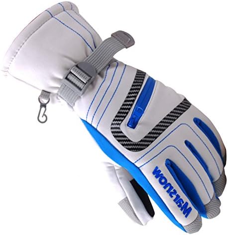 Winter Ski Gloves - Waterproof Snowboard Skiing Full Finger Warm Snow Gloves - Outdoor Windproof Snowproof Camping Hiking Climbing Mountain Bike Trekking Cycling Gloves - Women Men Kids Grey Blue