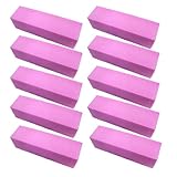 10 Pcs Pink Buffer Buffing Sanding Block File Manicure Pedicure For Nail Art