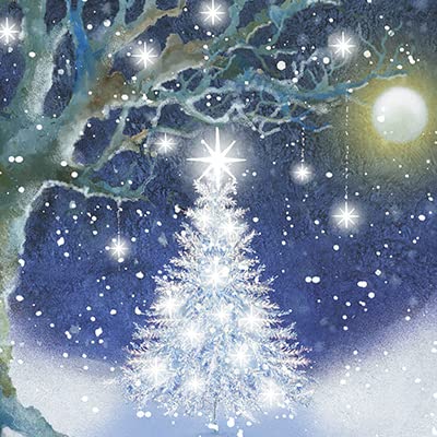 GBCC Charity Christmas Cards - Pack of 20 Assorted Premium Greeting Cards with Envelopes - Festive Snowy Trees - (10 Each of 2 Designs) - Supporting UK Charities