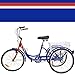 H&ZT Tricycle 1-Speed Trike Cruiser Bike 3 Wheeled Bicycle w/Large Basket and Maintenance Tools, Teenager Men’s Women’s Cruiser Bicycles (Flag, 1 Speed, 20″)thumb 1