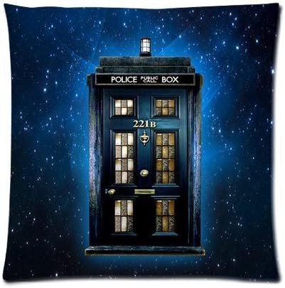 Tardis Doctor Who Mashup with Sherlock 221b Door Zippered Pillow Case 18"x18"(Two Sides)