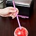500 Pack - Sno-Cone Spoon Drinking Straws, Assorted Neon Colors Disposable Plastic Straw, 7-1/4\