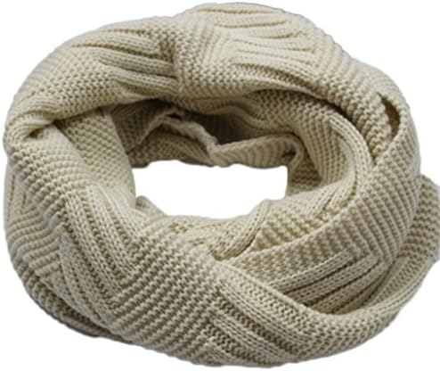CARVIAN Wrapables Winter Warm Infinity Scarf Thick Ribbed Knit Circle Loop Scarf(Beige)