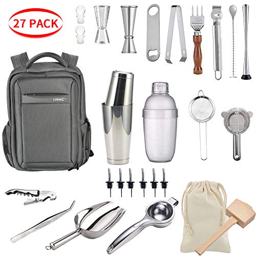 Barkeeper-Reise-Set, professionell, wasserdicht, 27-teilig, Cocktail-Shaker-Set mit wasserdichter Barkeeper-Tasche… – Bild 5