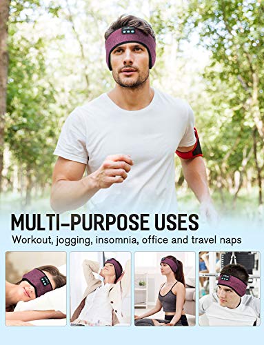 Sleep Headphones Bluetooth Headband,Wireless Music Sport Headband Sleeping Headphones,Gift for Woman Man, Earbuds with Mic Ultra-Thin HD Speakers for Sleep Sideways Workout Running Travel Relaxation