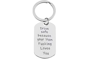 Son daughter gift from mom gifts for son daughters from mothers drive safe i need you here with me keychain