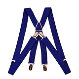 Alizeebridal Back-shaped Buckle Unisex Solid Color 2.5cm Suspenders with 4 Clips