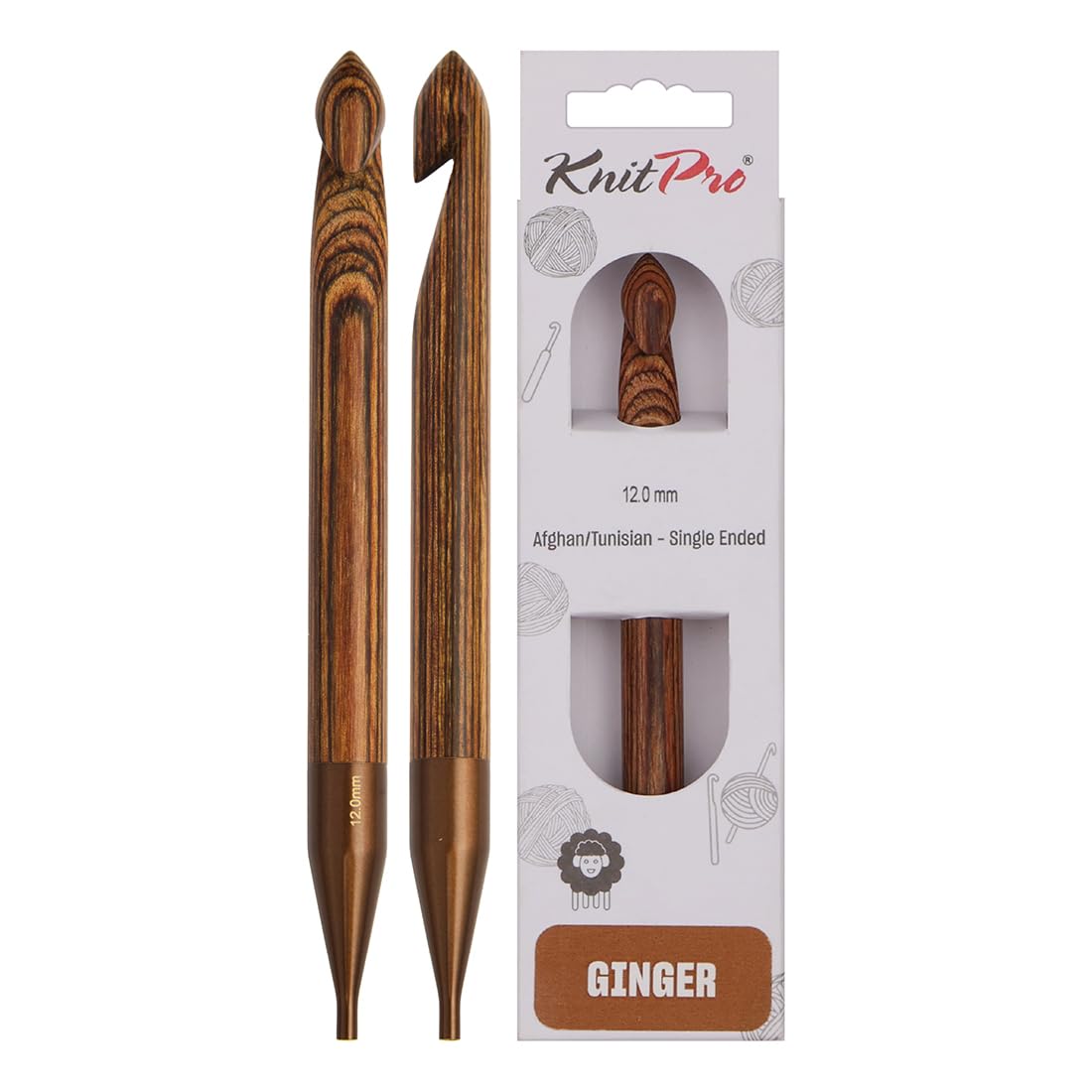 KnitPro Ginger Afghan/Tunisian Crochet Hook | 12.00mm