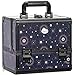 Joligrace 11.8 inch Makeup Train Case Cosmetic Organizer Box Lockable with 3 Trays and a Brush Holder Pattern Collection - Star Chart