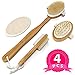 Best Deal Dry Brush Set for Dry Skin Brushing & Exfoliating - Premium Bamboo Bath & Shower Brush w/ 100% Boar Hair, Cellulite Massager, Foot Pumice Stone Brush by NUVA SPA
