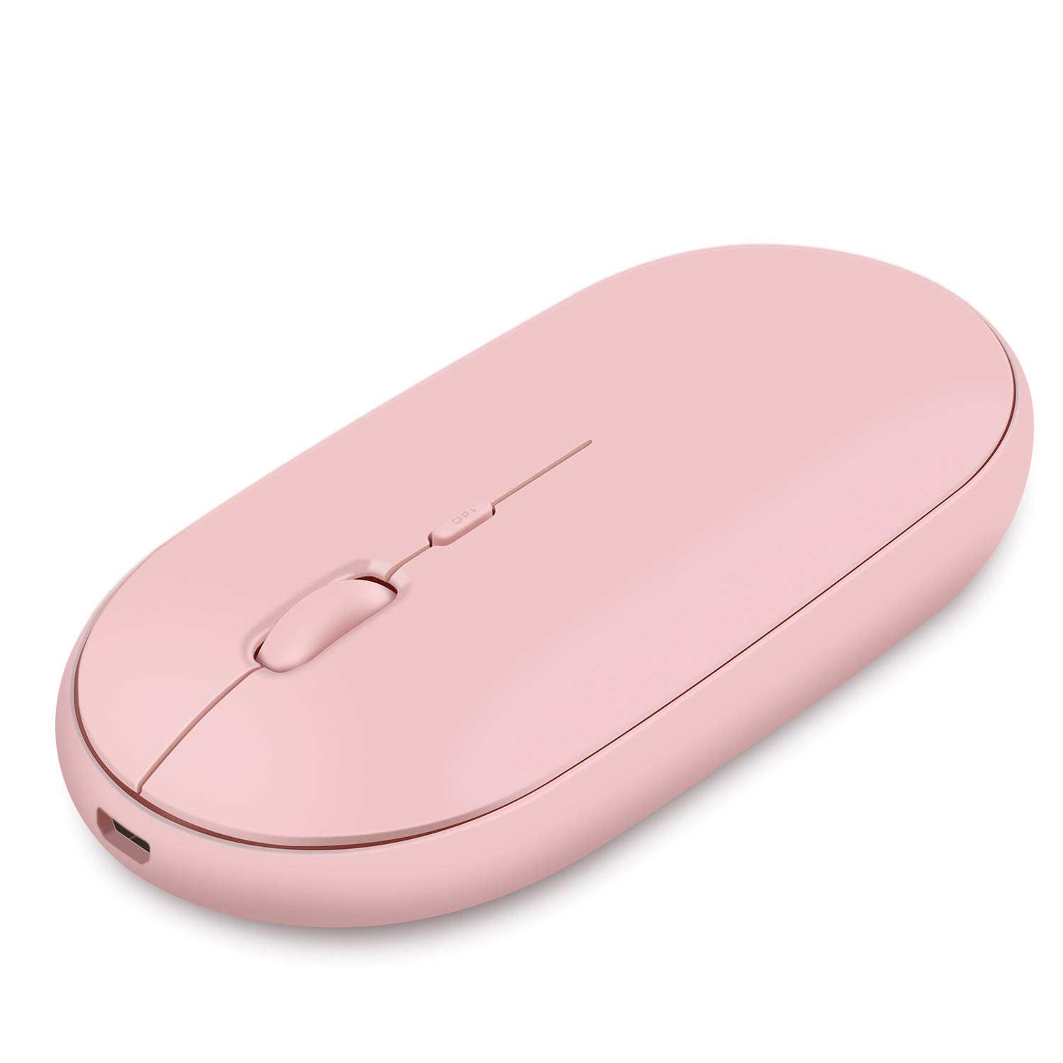 Rechargeable Wireless Mouse for Laptop, Tsemy 2.4G Slim Computer Mouse Cordless Optical Mice Noiseless with USB Nano Receiver 3 Adjustable DPI for Laptop, Deskbtop, MacBook (Rechargeable Pink)