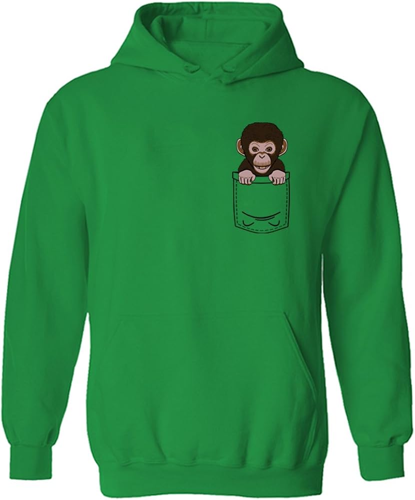 Pullover Hoodie Monkey Chimp Cute Animal Pocket Print Amazon.co.uk