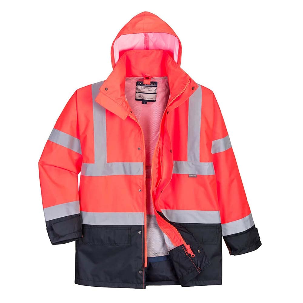 Portwest Hi-Vis Executive 5-in-1 Jacket, Size: XL, Colour: Red/Navy, S768RNRXL
