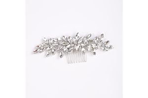 YERTTER Wedding Bridal Crystal Hair Side Comb Wedding Crystal Opal Hair Pieces Brides Head Pieces for Bride Bridesmaid Flower